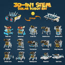 30-in-1 Solar Robot Kit - 243 Pieces, STEM Educational Building Set for Kids Aged 8-12, Science Experiment Gift for Birthdays (Blue) by TinyTreasures Baby Boutique