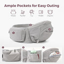 Momcozy Baby Carrier with Hip Seat, 2-in-1 Forward-Facing Carry for Active Babies, Detachable Hands-Free Carrier up to 44lbs, Breathable Infant Carrier Fits Waist Sizes up to 45 Inches, AirMesh Grey by TinyTreasures Baby Boutique