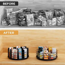 Snack Organizer - Versatile Snack Storage, Lazy Susan with Convenient Grab-and-Go Design, Metal Snack Holder for Home, Office, Breakroom, 10.85" L x 10.85" W x 5" H (Matte Black) by CozyNest Decor