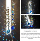 H&D HYALINE & DORA 17.7inch Gazing Ball Spiral Tail,Decorative Wind Spinner Sun Catcher,Rainbow Maker Double-Spiral W/Sea Blue Crystal Ball and Chain,Glass Crystals for Indoor Outdoor Decoration by GreenHaven Gardens