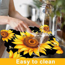 Sunflower Placemats Set of 6 Summer Plastic Table Mats Summer Floral Place Mats Washable Vinyl Seasonal Spring Sunflower Table Decoration for Indoor Outdoor Party Kitchen Dining by CozyNest Decor