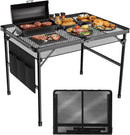 3x2 FT Folding Grill Table, Portable Camping Table for Outside, Adjustable Height Folding Table with Desktop & Mesh Bag, Lightweight Outdoor Table for Camping, Picnic, BBQ by GreenHaven Gardens