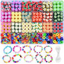 1000PCS Polymer Clay Beads Bracelet Making kit, 24 Style Cute Fun Beads Fruit Beads Charms for Jewelry Necklace Earring Making DIY Accessories for Women Girls by TinyTreasures Baby Boutique