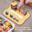 Toys Organizer Storage Case for Lego Box Kids Toy Stackable Building Blocks with Lids Bins Adjustable Lego Storage Containers Plastic Toy Box 1 Layer (Lemon) by CozyNest Decor