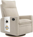 Jaymar Arya Modern Nursery Glider Recliner Chair – Cozy Nursing Chair with 360° Swivel for New Parents, Gentle Motion, Compact Design, High Back & Low Armrests, Canadian Made (Sand/Puppy Fabric) by TinyTreasures Baby Boutique