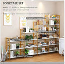 4NM 6 Tiers No Assembly Book Shelves, 61.8" H Folding Bookshelf Bookcase Open Industrial Foldable Shelves for Bedroom, Living Room, Home Office - White Gold by CozyNest Decor