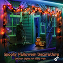 Halloween Horror Atmosphere Lights, Orange&Purple LED String Lights with 9.9FT Creepy Black Gauze, Battery Powered with Timer & 8 Flashing Modes (2 Pack Orange) by CozyNest Decor