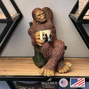 Bella Haus Bigfoot Garden Statue | Sasquatch Enjoying Morning Coffee | Whimsical Bigfoot Cabin Décor for Yard Patio Office or Home | Mythical Coffee-Loving Sasquatch Figurine | Hand-Painted Resin by GreenHaven Gardens