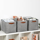 DULLEMELO Large Storage Baskets, 3 Pack Foldable Storage Baskets Bins for Colthes Organizer, Fabric Storage Organizer Baskets for Shelves Closet Nursery Toy Storage(Gray) by TinyTreasures Baby Boutique