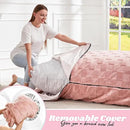 Hobestluk 3 in 1 Bean Bag Chair Giant Bean Bag Chairs for Adults with Plaid Cover Convertible Bean Bag Floor Cushion with Machine Washable Cover for Living Room (Plaid Pink) by CozyNest Decor