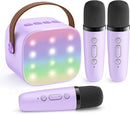 YLL Mini Karaoke Machine for Kids Adults: Portable Loud Speaker with 3 Wireless Microphones -Most Popular Birthday Party Gifts for Girls Boys 3, 4, 5, 6, 7, 8, 9, 10,11+ Year Old Toys (Purple-3 Mics) by TinyTreasures Baby Boutique
