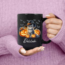 Customized Halloween British Longhair Mug with Name, Personalized British Longhair with Pumpkins Coffee Cup, Witch Cat Ceramic Mug, Pet Halloween Black Cup 11oz 15oz, Gift for Cat Dad Mom by TinyTreasures Baby Boutique