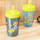 Zak Designs CoComelon Kelso Tumbler Set, Leak-Proof Screw-On Lid with Straw, Bundle for Kids Includes Plastic and Stainless Steel Cups with Bonus Sipper (3pc Set, Non-BPA), 15 fluid ounces by TinyTreasures Baby Boutique