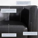 BELLEZE Accent Barrel Chair, Club Tub Sofa Corner Chair with Flared Legs and Cozy Soft Padding for Living Room Bedroom Waiting Room - Black by CozyNest Decor