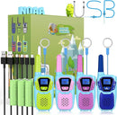 Walkie Talkies for Kids Long Range Walkie-Talkie for Adults Rechargeable 4 Pack with Lanyard 4 Miles NOAA USB, Family Pink 2 Way Radio Toys for 3-12 Year Old Boys Girls Toddlers Camping Skiing by TinyTreasures Baby Boutique