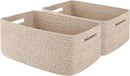 OIAHOMY Storage Basket for Shelves, Closet Cube Storage Bins Baskets for Clothes Blanket Towels, Baby Nursery, Toy Box, Woven Rope Basket, 15.75*11.81*7.09 IN, 2 Packs Brown by TinyTreasures Baby Boutique