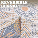 jinchan Boho 100% Cotton Muslin 50x60 Throw Blanket Lightweight 4-Layer Orange Multi Reversible Blanket Washable Breathable Decorative Geometric Striped Pattern Soft Comfy for Couch Bed All Seasons by CozyNest Decor