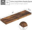 Floating Shelves 10 inches Deep, Long 36 x 10 x 1.8 Wall Shelves for Bedroom, Living Room, Kitchen, Office, Bathroom Farmhouse Shelf Home Decor with Invisible Bracket, Rustic Brown by CozyNest Decor