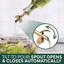COOK WITH COLOR Glass Olive Oil Bottle Dispenser - 2 Pack- 17oz Oil and Vinegar Cruet - Olive Oil Carafe Decanter for Kitchen by CozyNest Decor