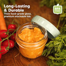 KeaBabies 6pk 4oz Glass Baby Food Containers with Lids - Leak-Proof, Microwavable Small Glass Jars, Baby Purees & Toddler Snack Storage Containers, BPA-Free, Dishwasher & Freezer Safe (Sage) by TinyTreasures Baby Boutique