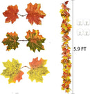 DearHouse 2 Pack Fall Garland Maple Leaf, 5.9Ft/Piece Hanging Vine Garland Artificial Autumn Foliage Garland Thanksgiving Decor for Home Wedding Fireplace Party Christmas (Light Green) by CozyNest Decor