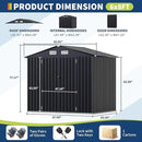 6x8 FT Metal Storage Sheds Outdoor with Floor, Metal Yard Sheds Garden Shed Kit, MetalTool Shed with Lockable Door, Metals UtilitySheds Buildings with Air Vent for Backyard Garden Patio Lawn by GreenHaven Gardens