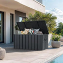 PURPLE LEAF Outdoor Deck Box 100 Gallon Waterproof Lockable Storage Box Container with Lid Deck Organization for Patio Cushions Side Table Pool Accessories Garden Tools, Gray by CozyNest Decor