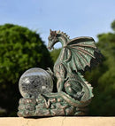 TERESA'S COLLECTIONS Garden Sculptures & Statues, Solar Dragon Outdoor Statues Figurines, Resin Bronze Gothic Garden Decor Lawn Ornaments Patio Yard Decorations Gifts for Mom Women, 8" by GreenHaven Gardens