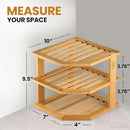 Cabinet Organizer Shelf - Bamboo Corner Rack for Kitchen Counter, Cabinet Space Saver for Plates, Dishes, Bowls, Bread - Pantry and Bathroom Storage or Countertop - Useful Home & Housewarming Gift by CozyNest Decor