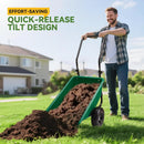 Folding Dual-Wheel Wheelbarrow,Heavy-Duty 330 LB Garden cart,10 inch Air-Filled Tires,Home Garden Yard Utility for Outdoor Lawn Yard Farm Ranch(Green) by GreenHaven Gardens
