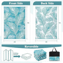 Pauwer Waterproof Outdoor Rug 6x9, Reversible Plastic Straw Patio Camping Rug, Indoor Outdoor RV Mat Carpet for Deck, Camper, Porch, Balcony, Backyard, Picnic, Leaf Teal by GreenHaven Gardens