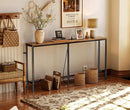 SUPERJARE Console Table with Outlet, 63 Inch Sofa Table with Charging Station, Narrow Entryway Table, Behind Couch Table, for Living Room, Plants - Rustic Brown by CozyNest Decor