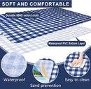 80"x80" Extra Large Waterproof Outdoor Mat - Sandproof Foldable Picnic Blanket for Family Camping, Backyard, Beach Parties - Heavy Duty & Easy Storage (Blue&White) by TinyTreasures Baby Boutique
