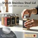 Glass Spice Jars with Labels and Steel Lids (24 x 4oz) Spice Containers with 240 Label, Steel Funnel, Shaker Inserts, Empty Square Seasoning Organizer for Spice Rack, Cabinet, Drawer by CozyNest Decor