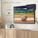ElephantStock Baseball In Stadium Wall Art - Horizontal Framed Canvas - 1-Piece Living Room Wall Decor - Car Photography Canvas Print - Brown and Beige Decor for Wall - 31" X 21" by CozyNest Decor
