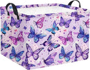 HIYAGON Rectangular Butterfly Basket Baby Storage Basket Storage Bin Organizer Box Room Decor(Purple Butterfly) by TinyTreasures Baby Boutique