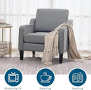 VINGLI Modern Accent Chairs Set of 2, Grey Living Room Chairs Comfy Armchair for Bedroom, Upholstered Sofa Chair Reading Chair for Small Spaces, Apartment, Waiting Room by CozyNest Decor
