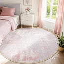 Washable Area Rugs 8ft Non-Slip Modern Abstract Soft for Living Room Entryway Bedroom Nursery, Print Pattern, Grey Pink by TinyTreasures Baby Boutique