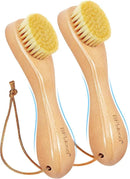 BFWood 2PCS Laundry Stain Brush - Natural Soft Boar Bristles, Removes Tough Stains from Delicate Fabrics Like Knits, Cotton, and Linens, Gentle on Fabrics, No Damage by CozyNest Decor