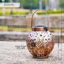 2 Pack Outdoor Solar Hanging Lantern Lights Metal LED Decorative Lamp for Garden Patio Porch Lawn and Table.Unique Gifts for Women Gardening. (Bronze Butterfly) by GreenHaven Gardens