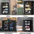 61" Balck Metal Kitchen Storage Cabinet, Kitchen Pantry Storage Cabinet with Doors and Shelves, Storage Cabinet with Adjustable Leveling Foot for Kitchen, Living Room and Dining Room by CozyNest Decor