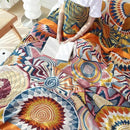 Boho 100% Cotton Muslin Blanket 4-Layer Gauze 80 x 90 Inches Summer Cooling Blanket Floral Decor Soft Cozy for Sofa Bed Coverlet Both Sides (Boho Stars, 80 x 90 in) by CozyNest Decor