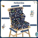 Booster Seat for Kitchen Chair with Backrest & 4 Adjustable Straps, Portable TPU Waterproof & Anti-Scratch Toddler Booster Seat for Dining Table, Non-Slip & Removable Booster SEat for Table by TinyTreasures Baby Boutique
