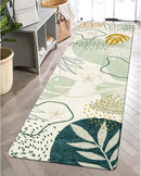 Lahome Green Hallway Runner - 2x6 Washable Kitchen Rug Boho Non-Slip Low-Pile Laundry Room Rug Soft Bathroom Runner Botanical Print Throw Carpet for Entrance Bedroom Living Room by TinyTreasures Baby Boutique