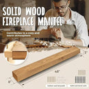 48x8x3 Fireplace Mantel - Handcrafted Hollow Rustic Solid Wood Wall Mounted Floating Shelf with Invisible Heavy Duty Wood Bracket (Natural Wood) by CozyNest Decor
