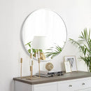 Fabuday Silver Round Mirror 30 Inch - Big Circle Mirror for Bathroom, Living Room, Hallway, Entryway, Matte Aluminum Frame Circular Mirrors for Wall Decor by CozyNest Decor
