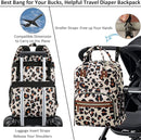 Diaper Bag Backpack Tote for Women Large Capacity, Baby with Insulated Pockets Multifunctional Bags For Girl Boy Waterproof Boys Girls Mama Maternity Travel Leopard by TinyTreasures Baby Boutique
