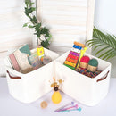 MINTWOOD Design 3-Pack Decorative Woven Storage Baskets for Shelves, Cube Bin Box for Organizing Books, Shoes, Dog Toys, Pantry Closet and Living Room Organizer, Creamy White by TinyTreasures Baby Boutique