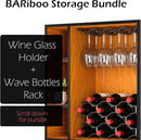 Bariboo Wine Glass Storage Case – Hang 8-12 Glasses on Your 18.7 x 9 x 1.7 In., Dust-Free Wine Glass Holder – Under-Shelf & Under-Cabinet Wine Glass Holder Rack with Assembly Manual & Video by CozyNest Decor