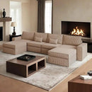 HOOOWOOO Modular Sectional Couch Sofa,128X61 U L Shaped Oversized Couch Sets Free Combination,6 Pieces Extra Deep Sofa with Ottomans for Living Room(Camel Corduroy) by CozyNest Decor